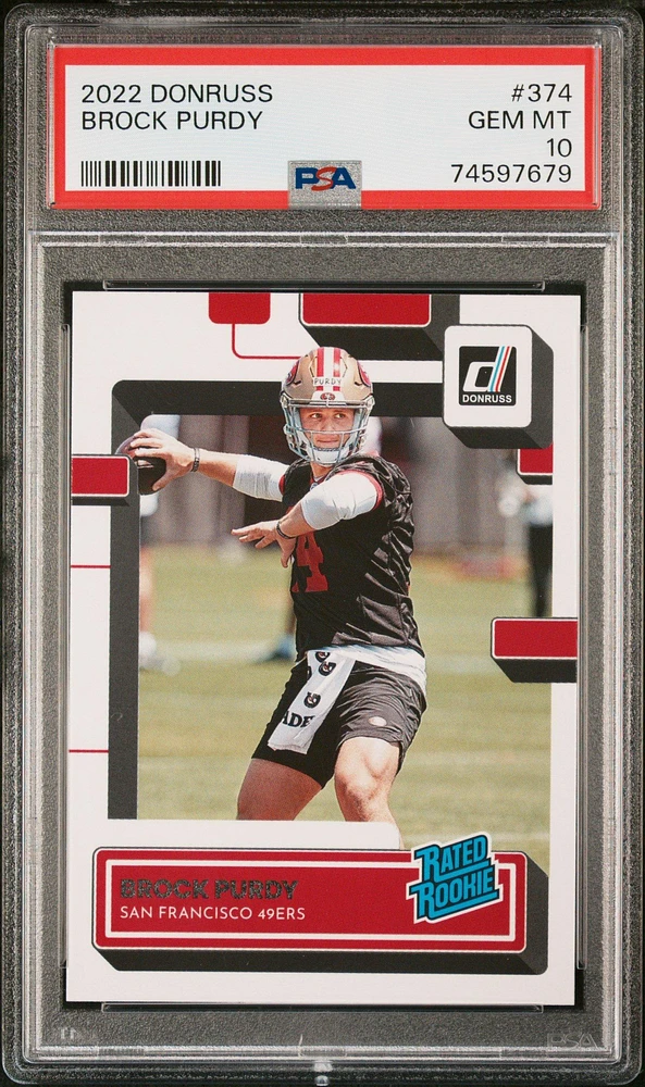 2022 Panini Donruss 374 Brock Purdy PSA 10