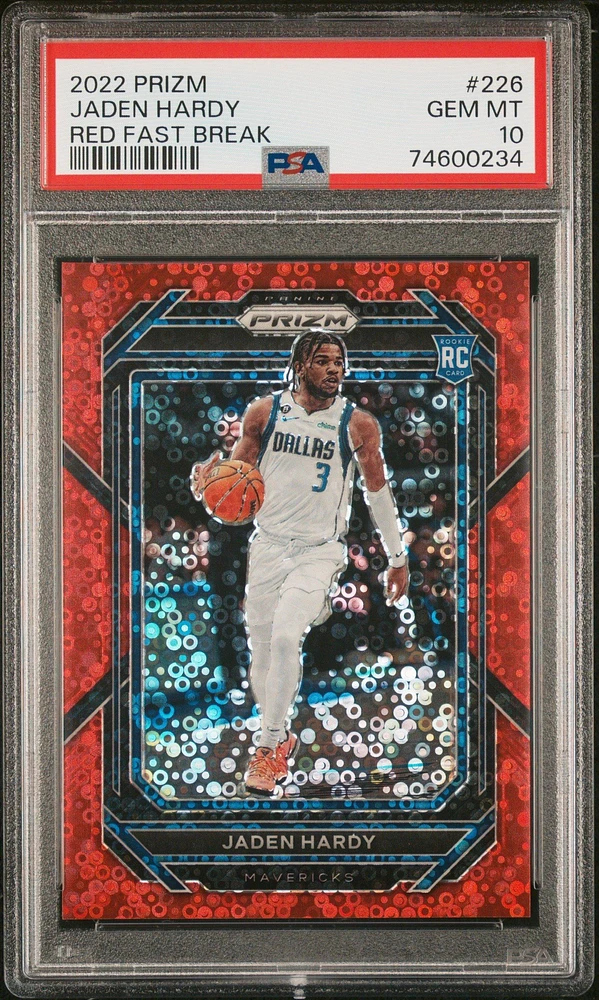 2022 Panini Prizm 226 Jaden Hardy Red Fast Break PSA 10
