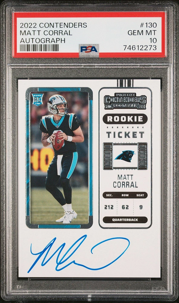 2022 Panini Contenders 130 Matt Corral Autograph PSA 10