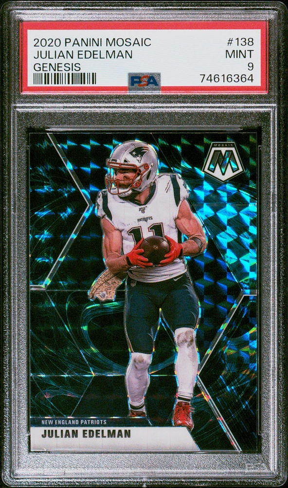 2020 Panini Mosaic 138 Julian Edelman Genesis PSA 9