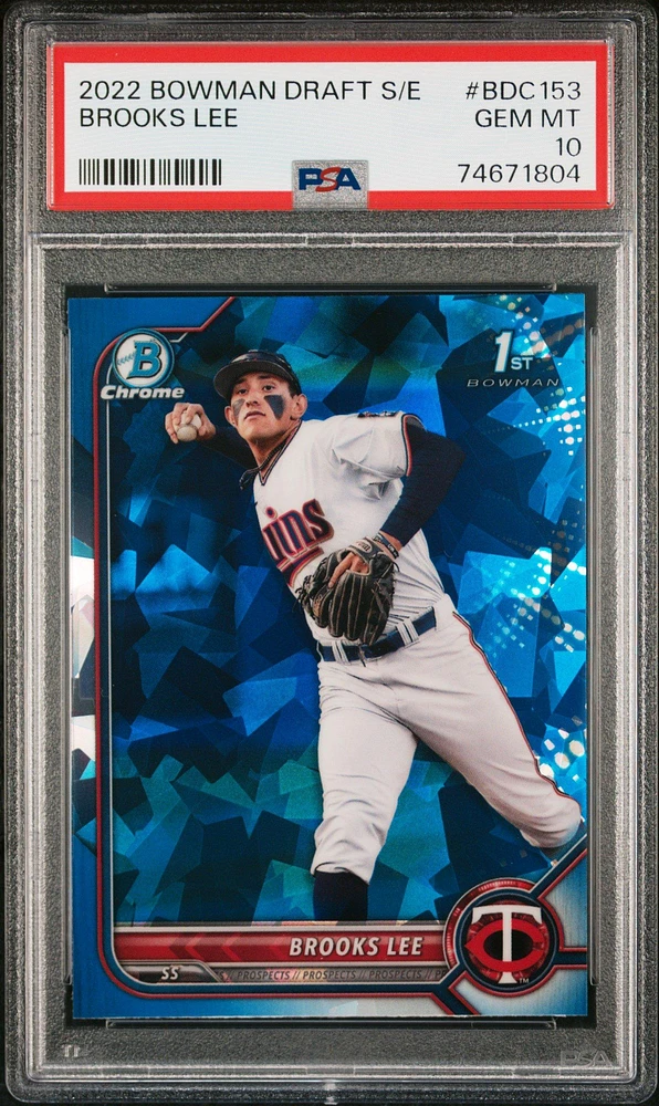 2022 Bowman Draft Chrome Sapphire Edition Bdc153 Brooks Lee PSA 10