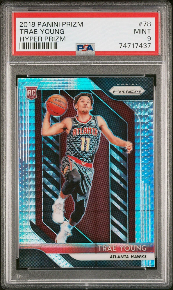 2018 Panini Prizm 78 Trae Young Hyper Prizm PSA 9