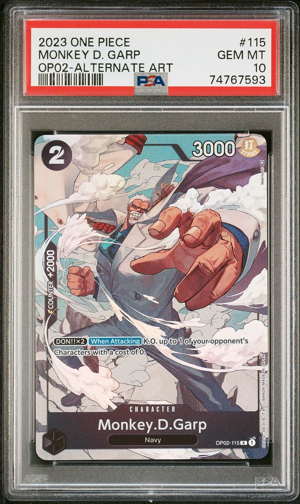2023 One Piece Paramount War 115 Monkey D. Garp Alternate Art PSA 10