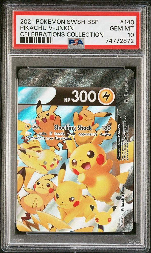2021 Pokemon Swsh Black Star Promo 140 Pikachu V PSA 10