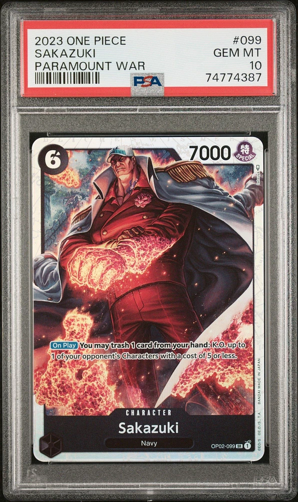 2023 One Piece Paramount War 099 Sakazuki PSA 10