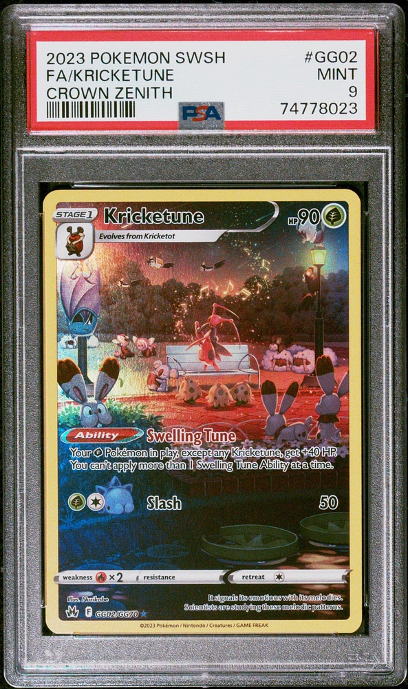 2023 Pokemon Sword And Shield Crown Zenith Gg02 Fa/kricketune PSA 9