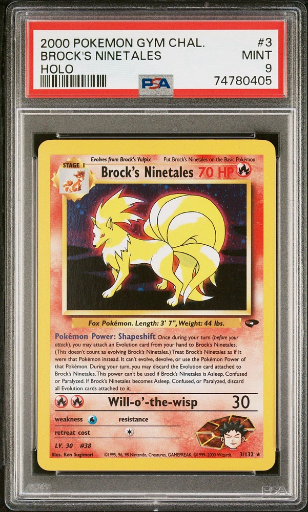 2000 Pokemon Gym Challenge 3 Brock's Ninetales PSA 9