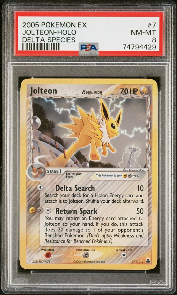 2005 Pokemon Ex Delta Species 7 Jolteon PSA 8