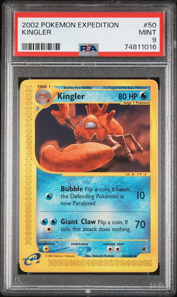 2002 Pokemon Expedition 50 Kingler PSA 9