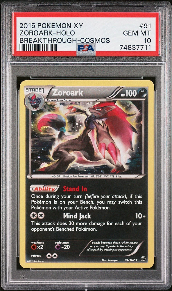 2015 Pokemon Xy Breakthrough 91 Zoroark PSA 10