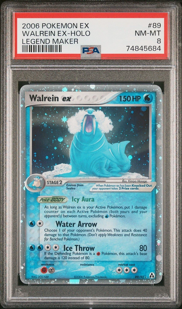 2006 Pokemon Ex Legend Maker 89 Walrein Ex PSA 8