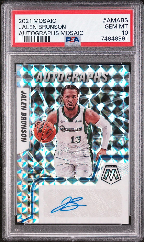 2021 Panini Mosaic Autographs Mosaic Amabs Jalen Brunson PSA 10