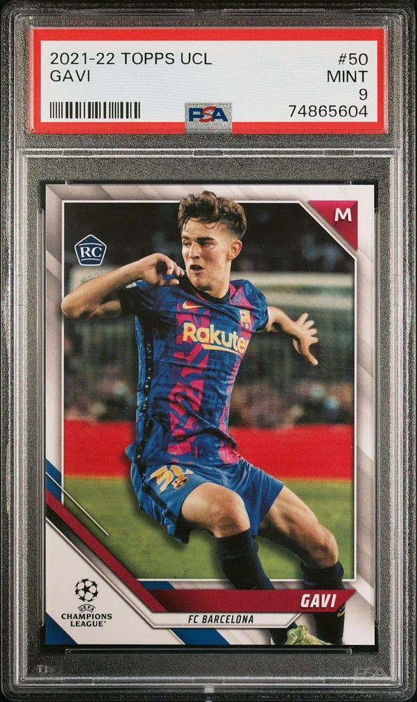 2021-2022 Topps Uefa Champions League 50 Gavi PSA 9