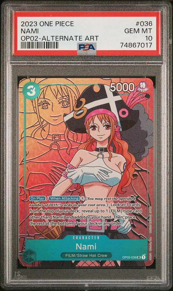 2023 One Piece Paramount War 036 Nami Alternate Art PSA 10
