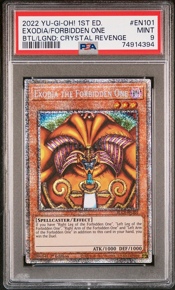 2022 Yu-gi-oh! Battles Of Legend: Crystal Revenge En101 Exodia The Forbidden One 1st Edition PSA 9