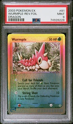 2003 Pokemon Ex Dragon 81 Wurmple-reverse Foil PSA 9