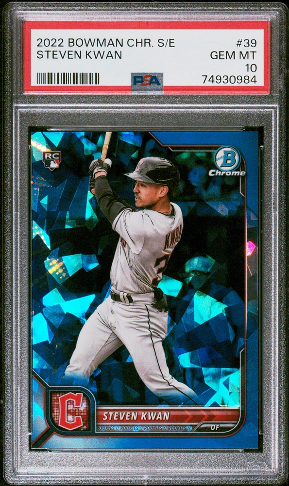 2022 Bowman Chrome Sapphire Edition 39 Steven Kwan PSA 10
