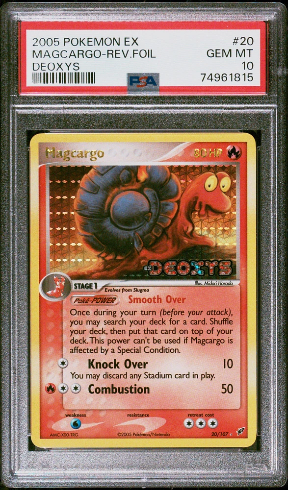 2005 Pokemon Ex Deoxys 20 Magcargo-reverse Foil PSA 10