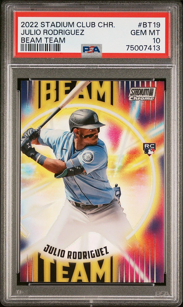 2022 Topps Stadium Club Chrome Beam Team Bt19 Julio Rodriguez PSA 10