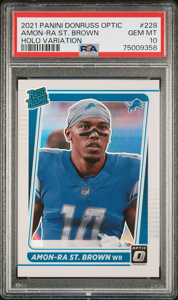 2021 Panini Donruss Optic 228 Amon-ra St. Brown Holo Variation PSA 10