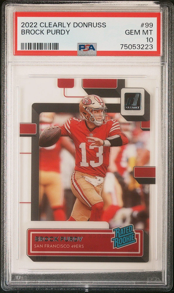 2022 Panini Clearly Donruss 99 Brock Purdy PSA