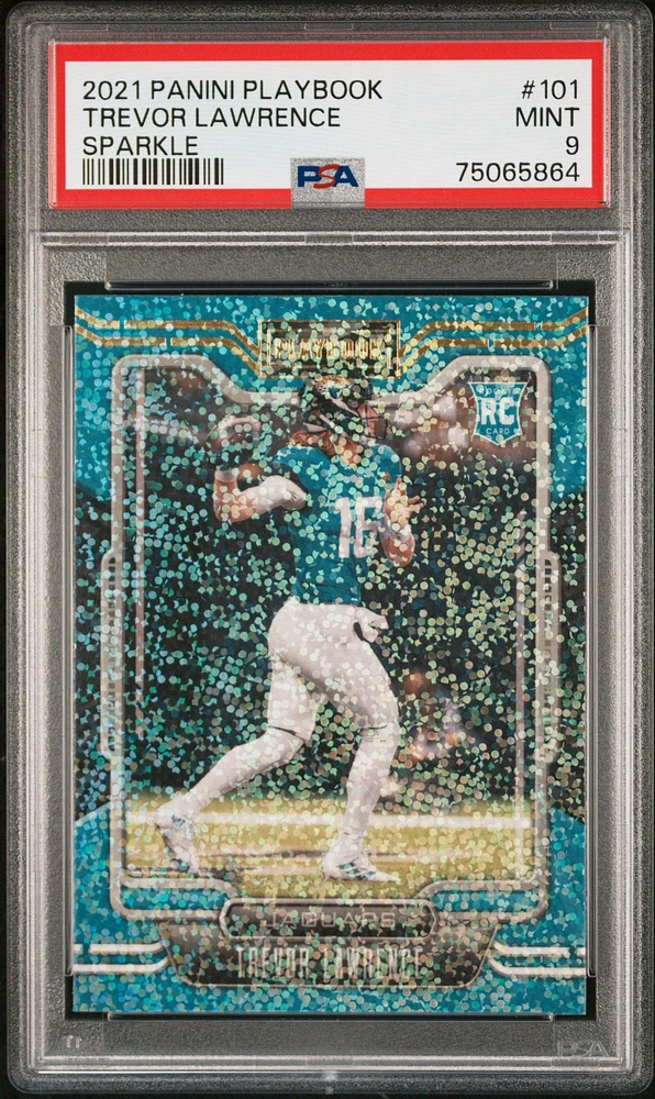 2021 Panini Playbook 101 Trevor Lawrence Sparkle PSA 9