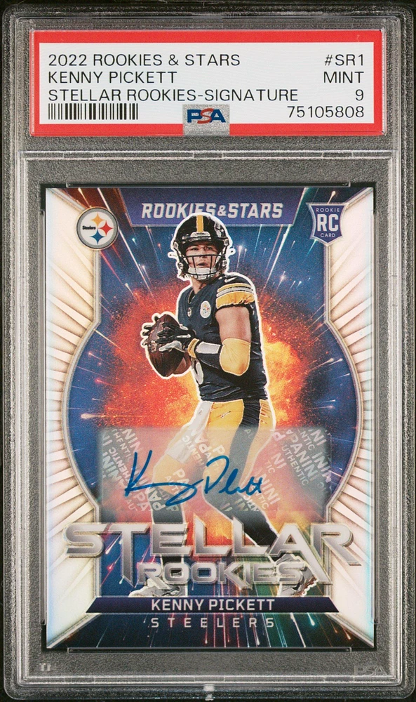2022 Panini Rookies & Stars Stellar Rookies Sr1 Kenny Pickett Signature PSA 9