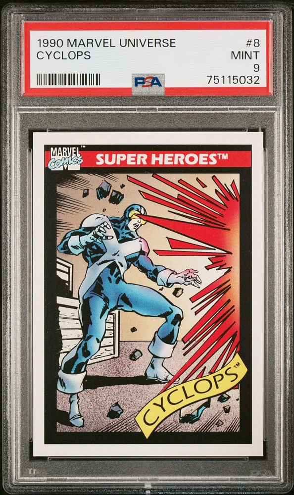 1990 Marvel Universe 8 Cyclops PSA 9