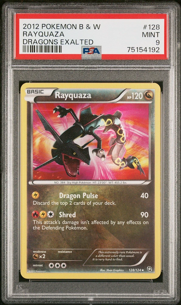 2012 Pokemon Black & White Dragons Exalted 128 Rayquaza PSA 9