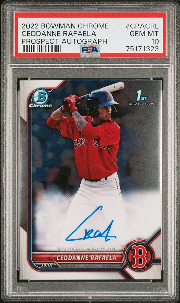 2022 Bowman Chrome Prospect Autographs Cpacrl Ceddanne Rafaela PSA 10