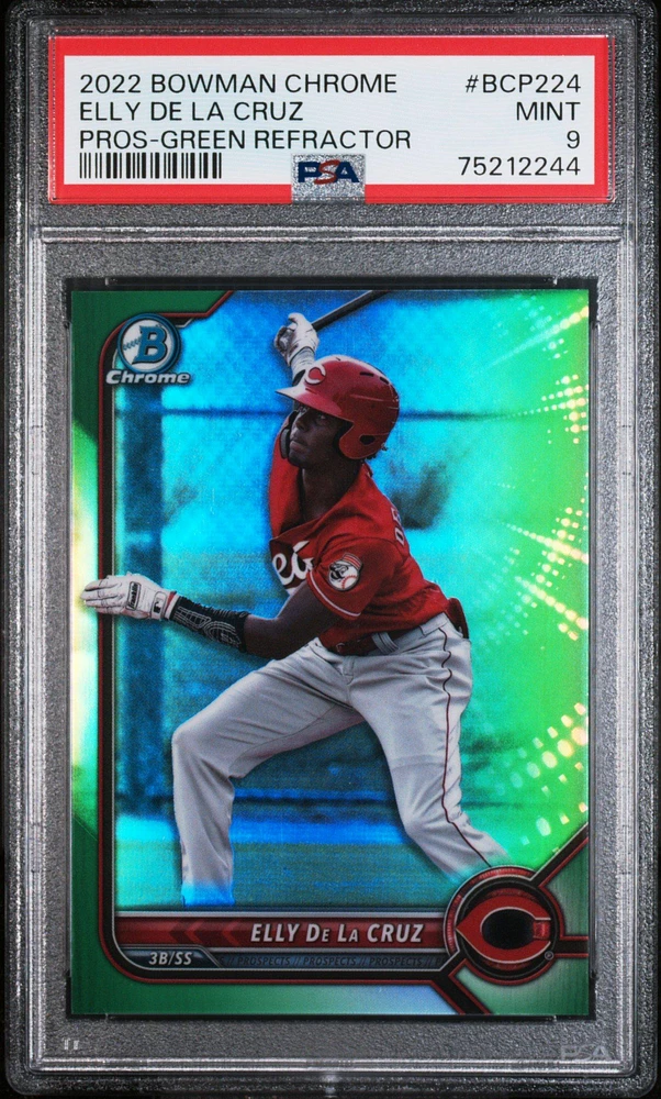2022 Bowman Chrome Prospects Bcp224 Elly De La Cruz Green Refractor PSA 9