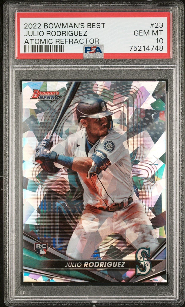 2022 Bowman's Best 23 Julio Rodriguez Atomic Refractor PSA 10