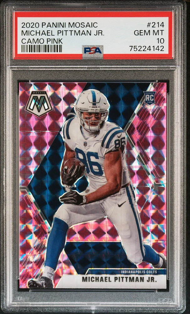 2020 Panini Mosaic 214 Michael Pittman Jr. Camo Pink PSA 10