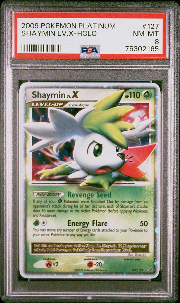 2009 Pokemon Platinum 127 Shaymin Lv.x-holo PSA 8