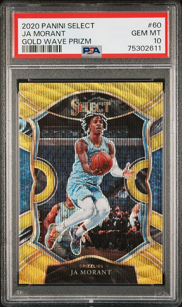 2020 Panini Select 60 Ja Morant Gold Wave Prizm PSA 10