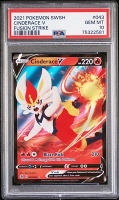 2021 Pokemon Sword & Shield Fusion Strike 043 Cinderace V PSA 10