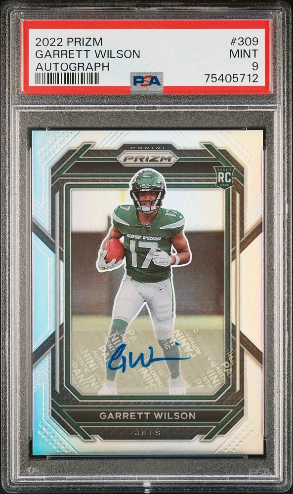 2022 Panini Prizm 309 Garrett Wilson Autograph PSA 9
