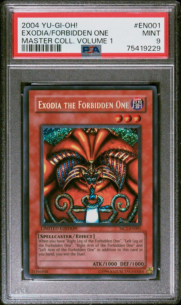 2004 Yu-gi-oh! Master Collection Volume 1 En001 Exodia The Forbidden One PSA 9