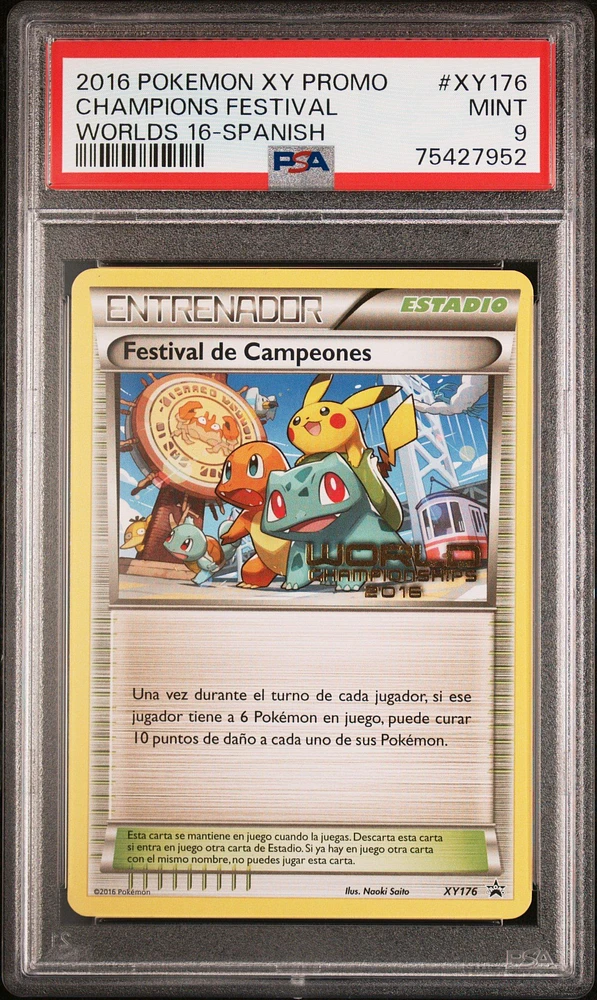 2016 Pokemon Xy Black Star Promo Xy176 Champions Festival Worlds 16-spanish PSA 9
