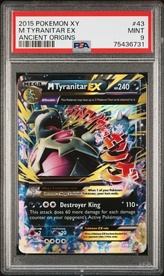 2015 Pokemon Xy Ancient Origins 43 M Tyranitar Ex PSA 9