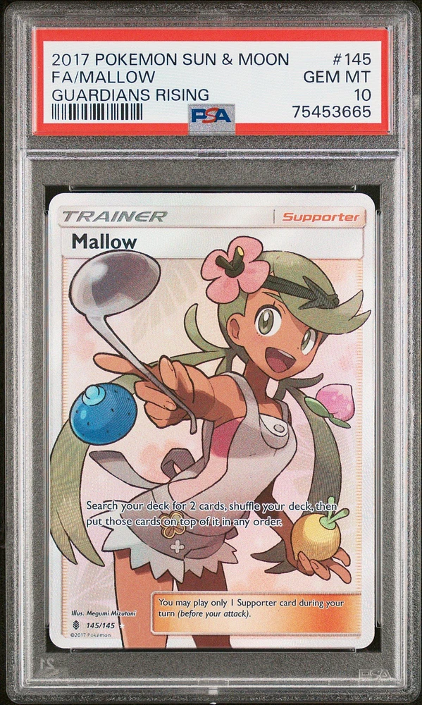 2017 Pokemon Sun & Moon Guardians Rising 145 Fa/mallow PSA
