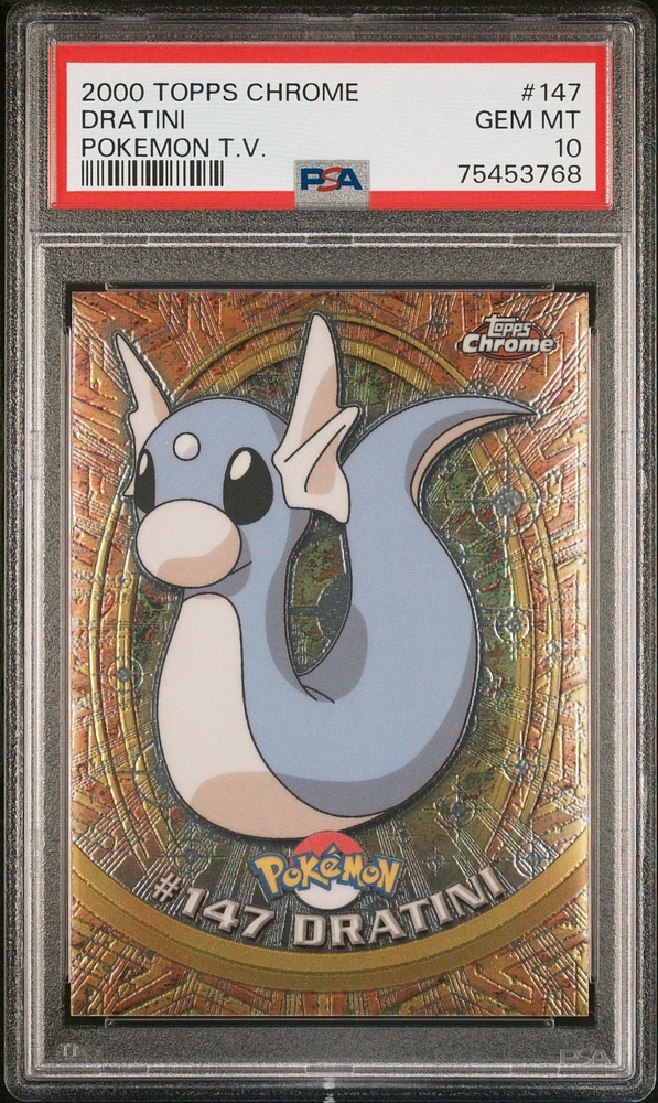 2000 Topps Chrome Pokemon T.v. 147 Dratini PSA 10