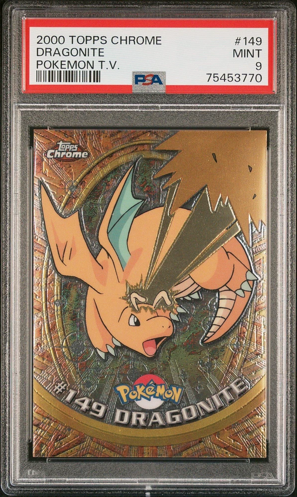 2000 Topps Chrome Pokemon T.v. 149 Dragonite PSA 9