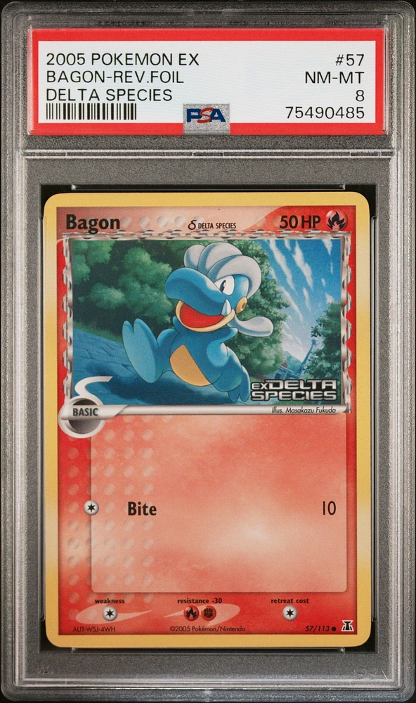 2005 Pokemon Ex Delta Species Bagon-reverse Foil PSA