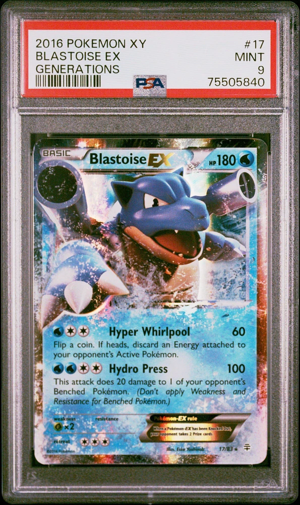2016 Pokemon Xy Generations 17 Blastoise Ex PSA 9