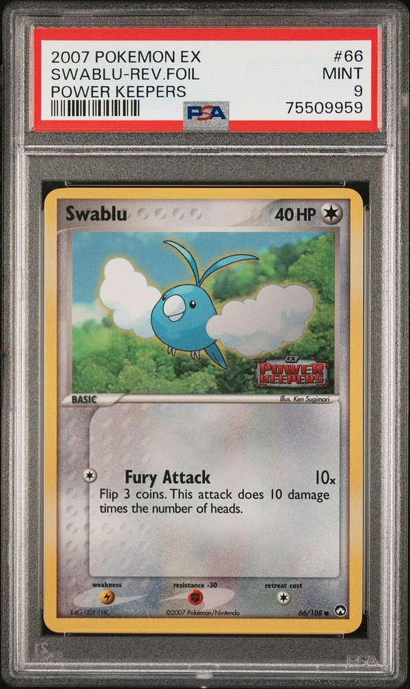 2007 Pokemon Ex Power Keepers 66 Swablu-reverse Foil PSA 9