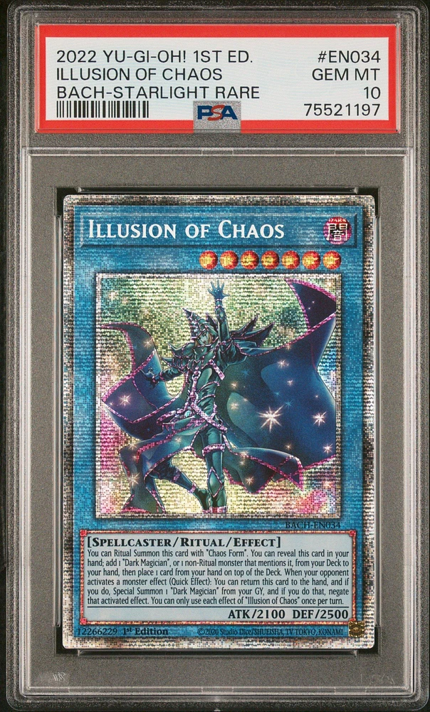 2022 Yu-gi-oh! Bach-battle Of Chaos En034 Illusion Of Chaos 1st Edition-starlight Rare PSA 10