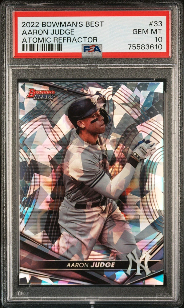 2022 Bowman's Best 33 Aaron Judge Atomic Refractor PSA 10