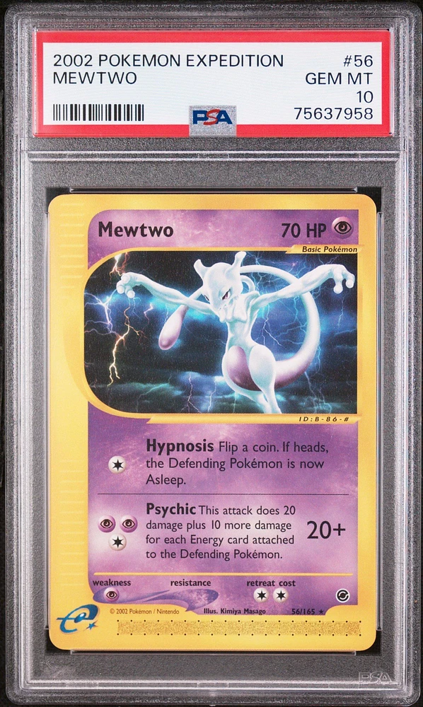 2002 Pokemon Expedition 56 Mewtwo PSA 10