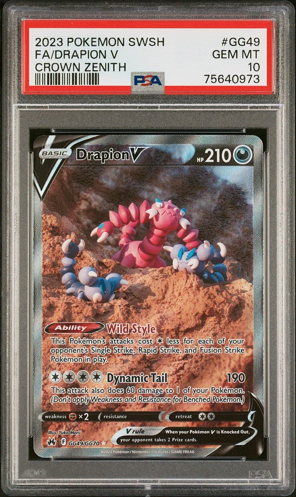 2023 Pokemon Sword And Shield Crown Zenith Gg49 Fa/drapion V PSA 10